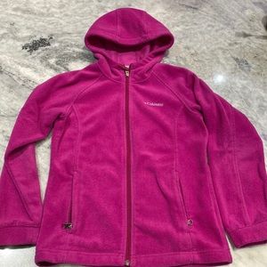 Girls Columbia fleece jacket fuchsia.